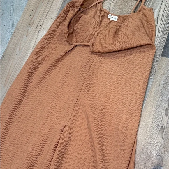 Women's brown gauze Jumpsuit - Picture 5 of 6